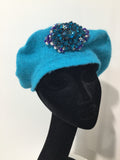Blue Beret with Blue Crystals