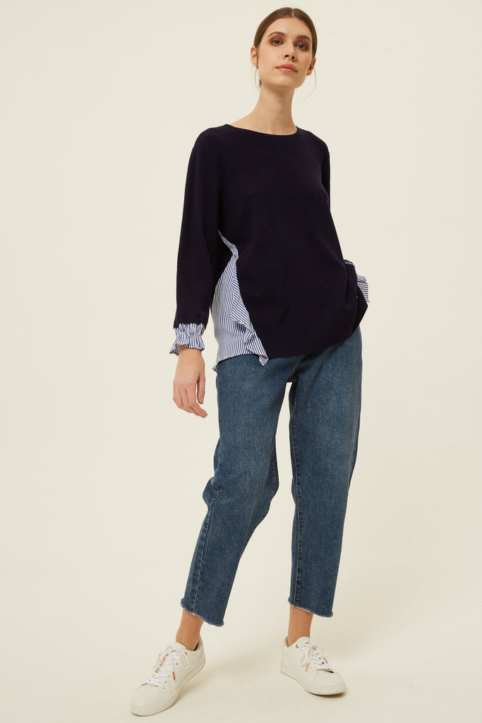 Cuano Top in Navy and Blue