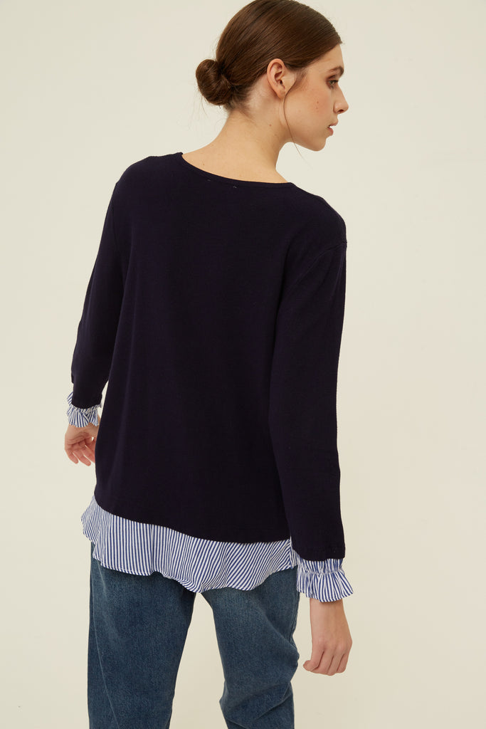 Cuano Top in Navy and Blue