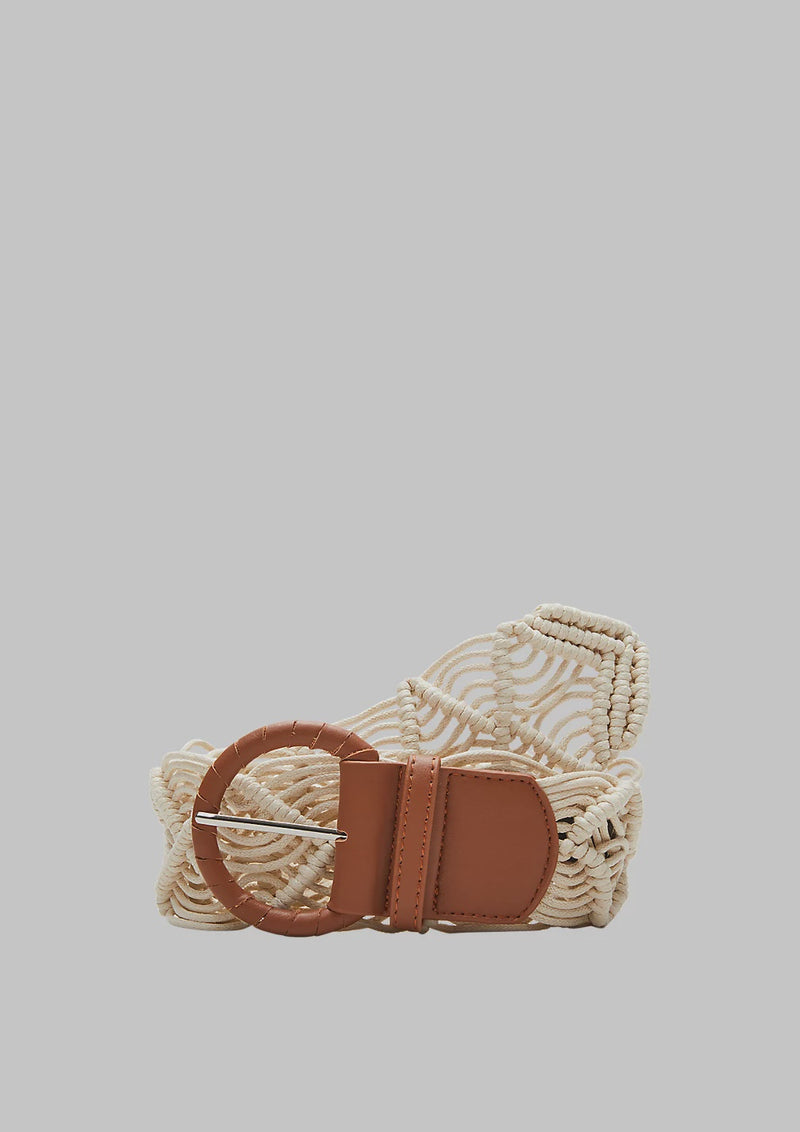 Macrame Belt with Cognac Buckle