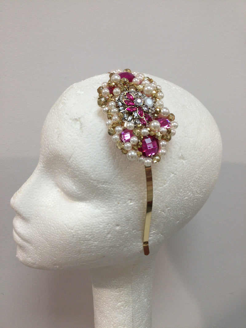 Iris in Fuschia, Pearl and Gold