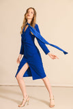 Blue dress with gathers