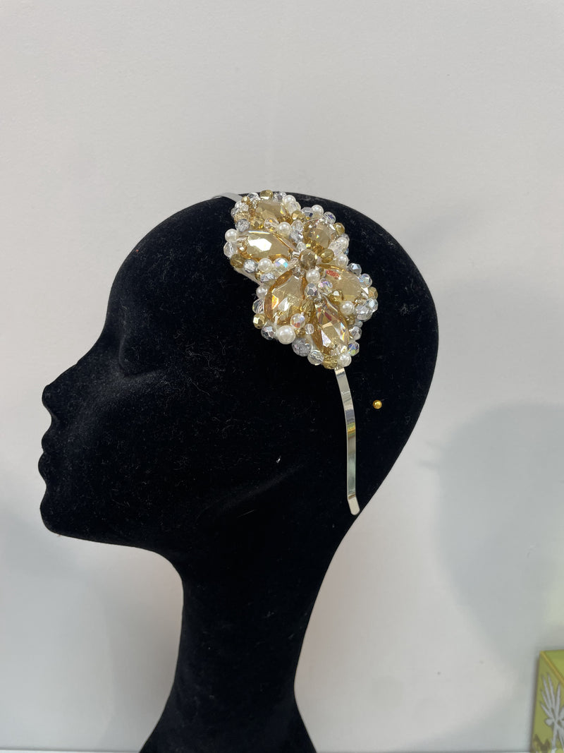 Iris in Gold Silver and Pearl