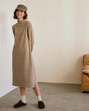 Knitted Midi Dress Beige