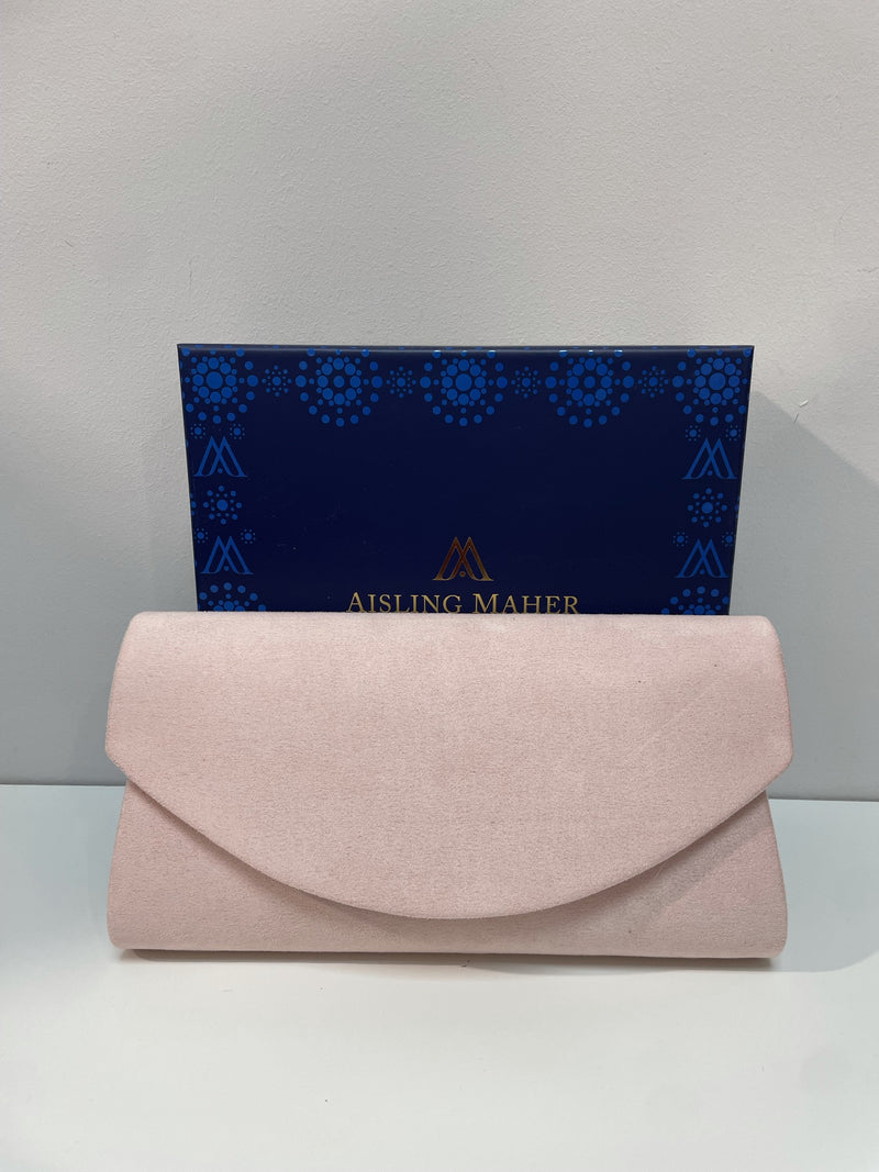 Blush Suede Effect Clutch