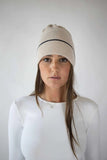 Pippin Beanie in Beige and Navy