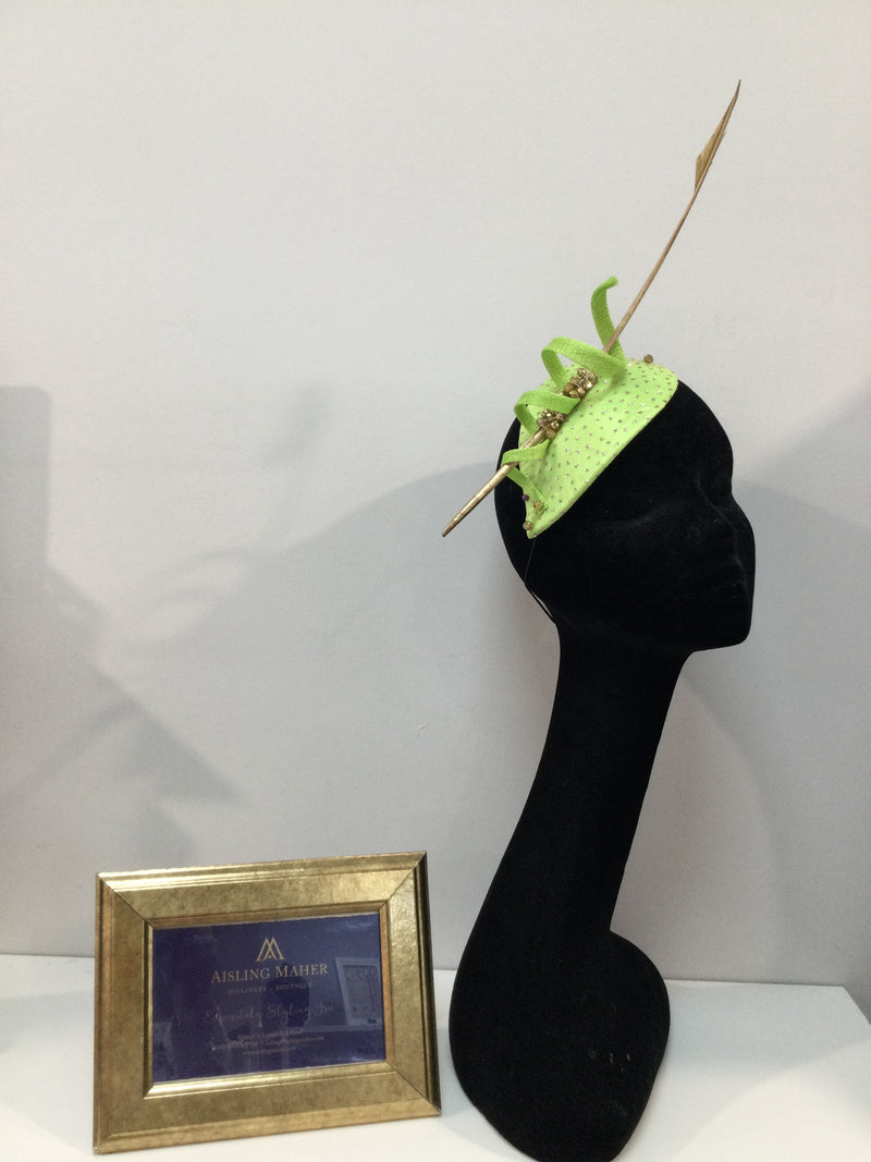 Lime Green and Gold Headpiece
