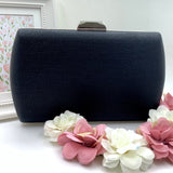 Woven Effect Black Clutch