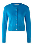 Blue cardigan round neck buttons