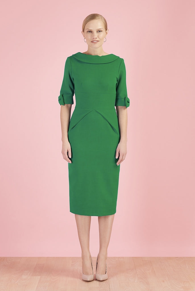 Hollywood Pencil Dress in Emerald
