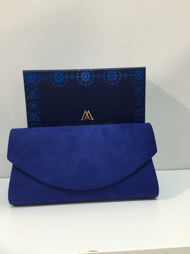 Cobalt Suede Clutch