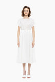 Broderie white dress with belt detail