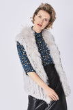 Light Grey Fox and Coney Fur Gilet With Collar Feature