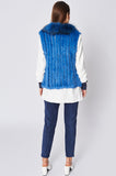 Royal Blue Fox and Coney Fur Gilet With Collar Feature