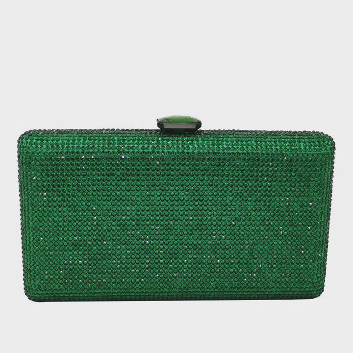Green Diamonte Glitter Clutch