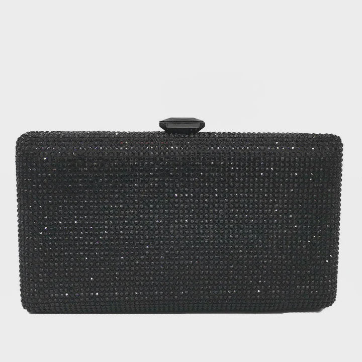 Black Diamonte glitter clutch