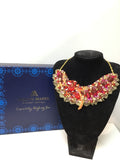 Small Collar in Red , Gold and Raspberry