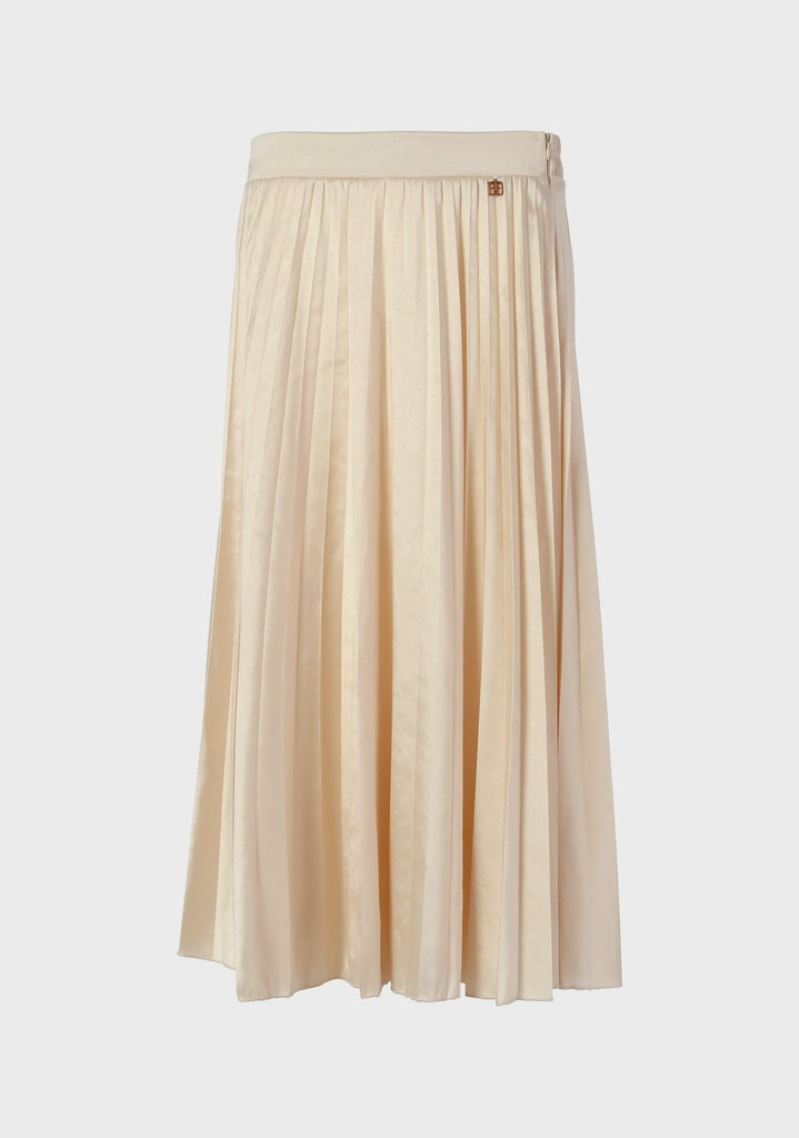 Midi length skirt with plissé effect