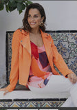 Orange faux suede jacket