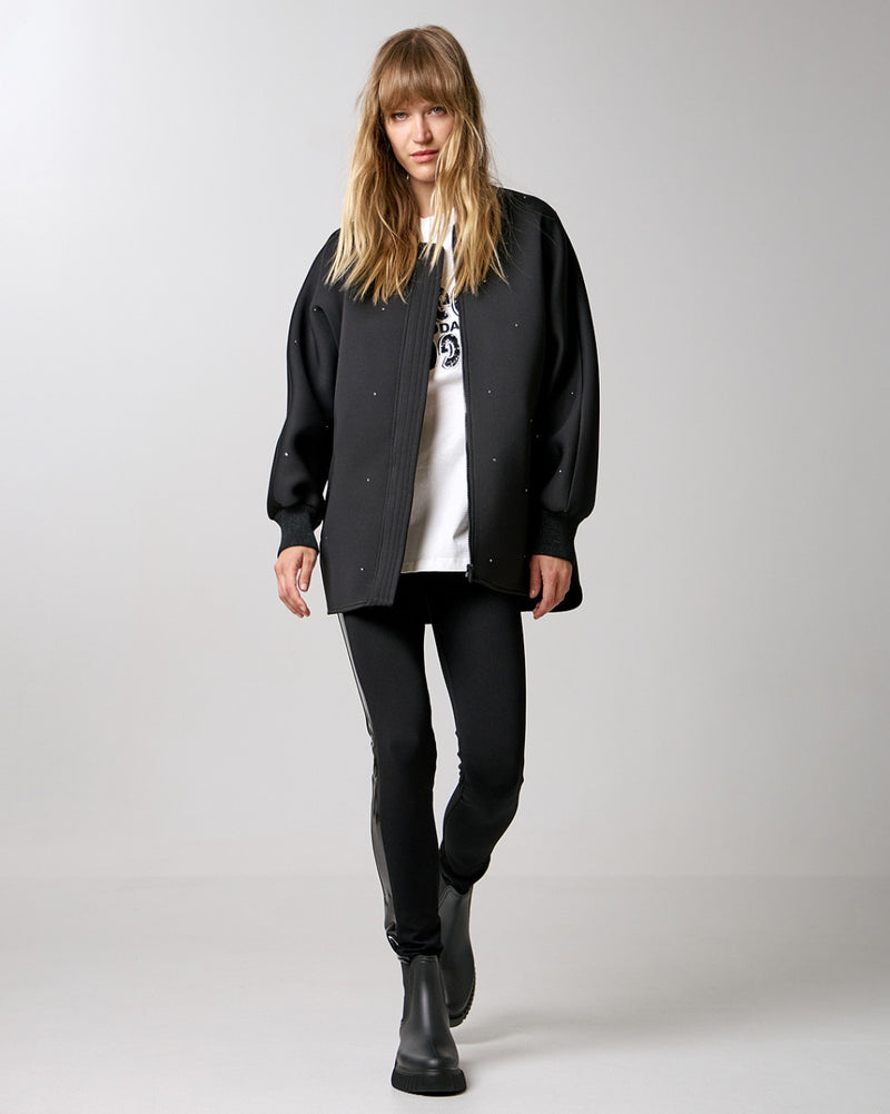 Bomber jacket with metallic detail