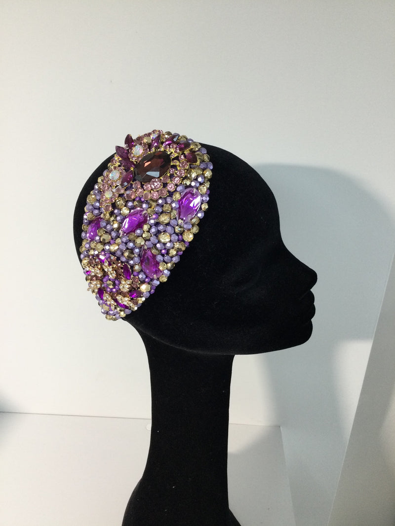 Teardrop with Purple & Gold Crystals