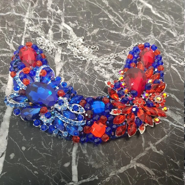 Small Collar - Blue & Red
