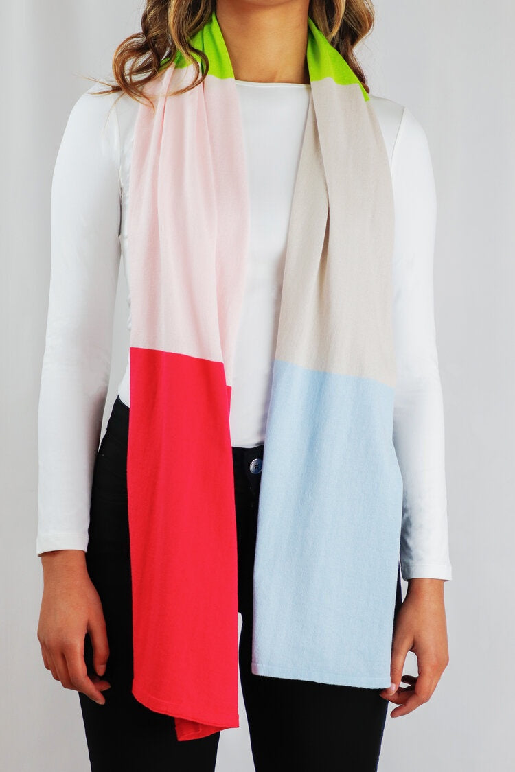 Multi Scarf Blue & Lime