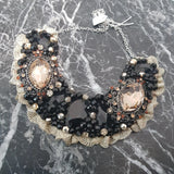 Small Collar - Black Gold & Copper with Gold Lace