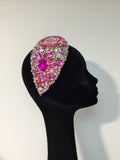 Teardrop with Pink, Silver & Gold Crystals
