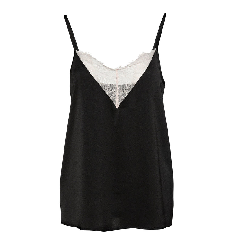 Camisole with Lace Detail in Black