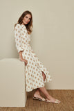 Ivory and Biscuit Cotton Jacquard Dress