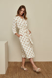 Ivory and Biscuit Cotton Jacquard Dress