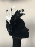 Blair Headpiece in Black and Ivory