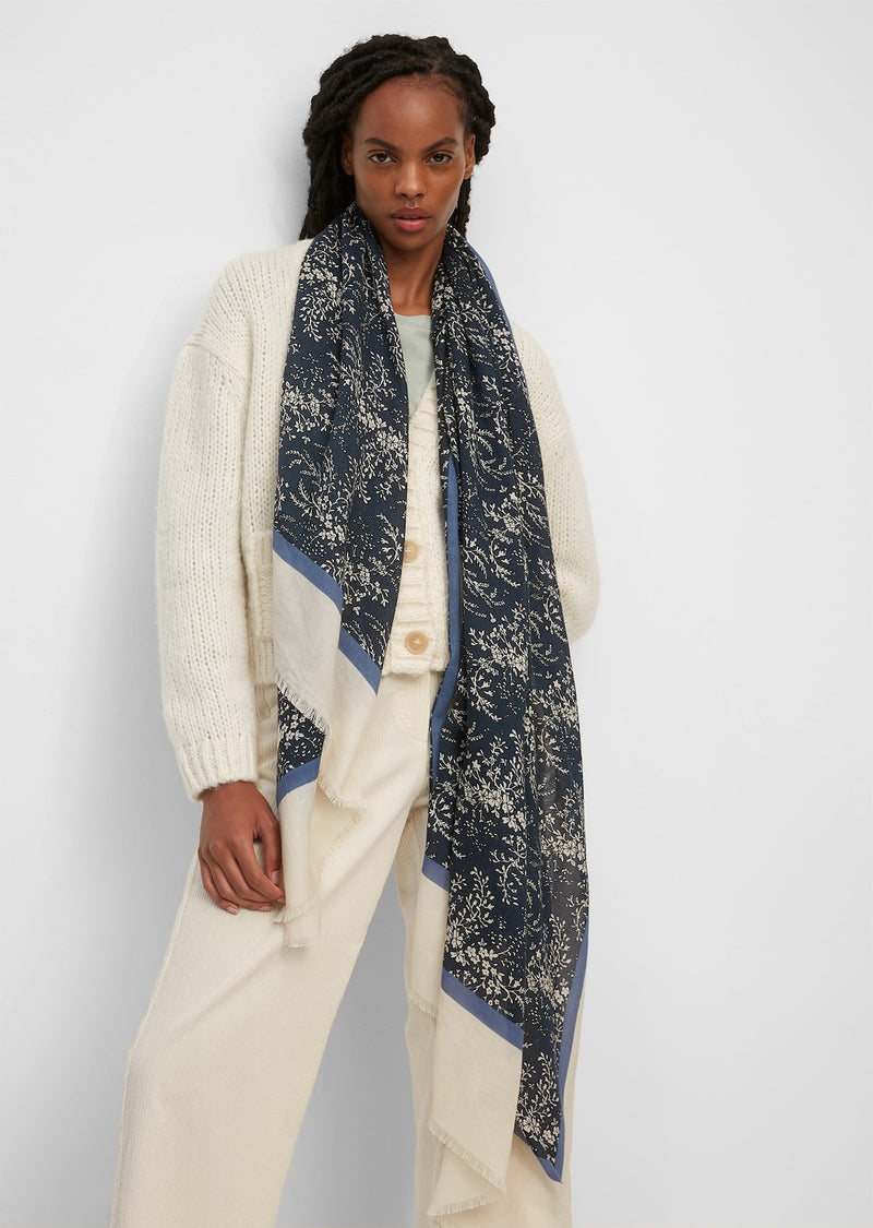 Navy Paisley Scarf