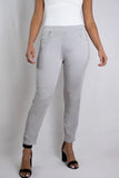 Grey Button 3/4 Jeggings