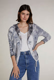 Grey Short Cardigan with Hood