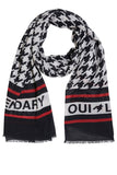 Houndstooth Scarf with Red Detail