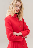 Red Coat with Pleated Back