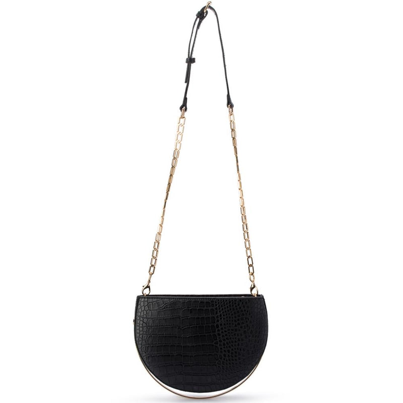 Riley Black Croc Bag