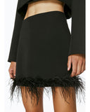 Black Skirt with Feathers
