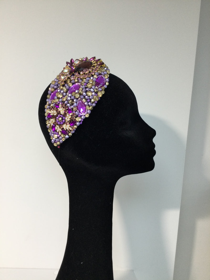 Teardrop with Purple & Gold Crystals