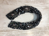 Large Collar - Black & Silver Marble