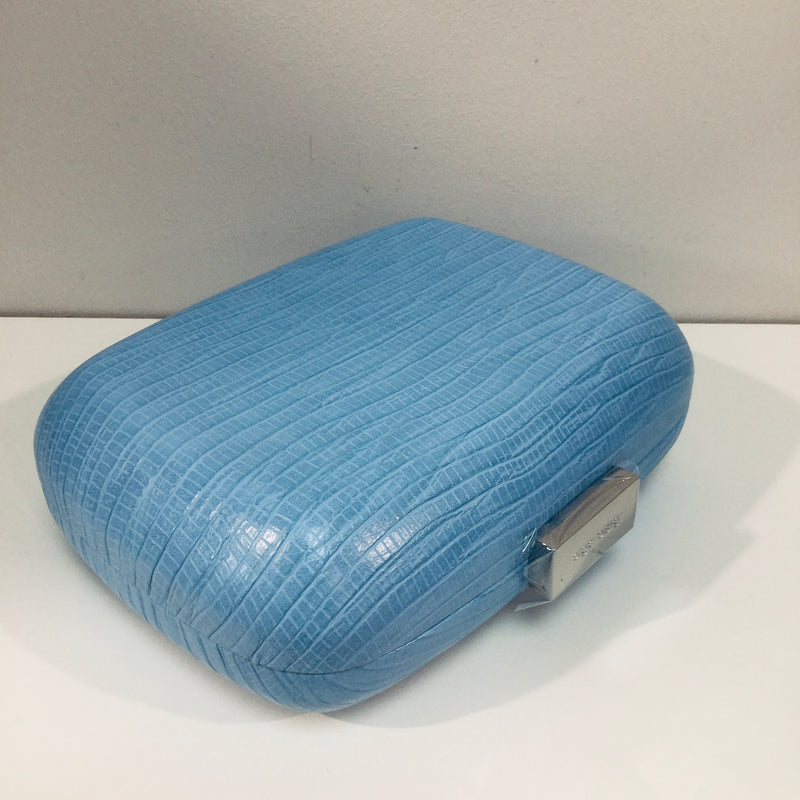 Paloma Blue Reptile Embossed Clutch