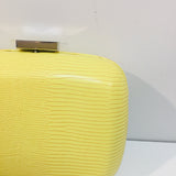 Paloma Lemon Reptile Embossed Clutch