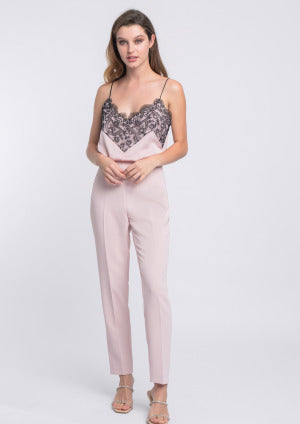 Pale Pink Tailored Crepe Trouser
