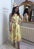 floral headpiece yellow pink