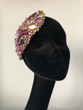 Teardrop in Plum Gold and Silver Crystals