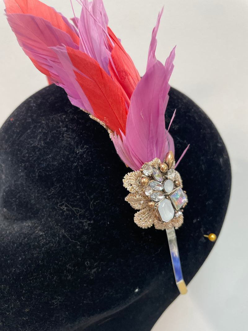 Angelica Headpiece in Pink and Coral