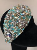 Teardrop in Mint Turquoise Gold Silver and Pearl