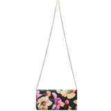 Scarlet Black Floral Foldover Clutch